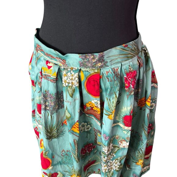 GRACE KARIN Ladies Sea Blue Retro Style VIVA FRIDA Wearable Art Skirt L - Picture 6 of 8